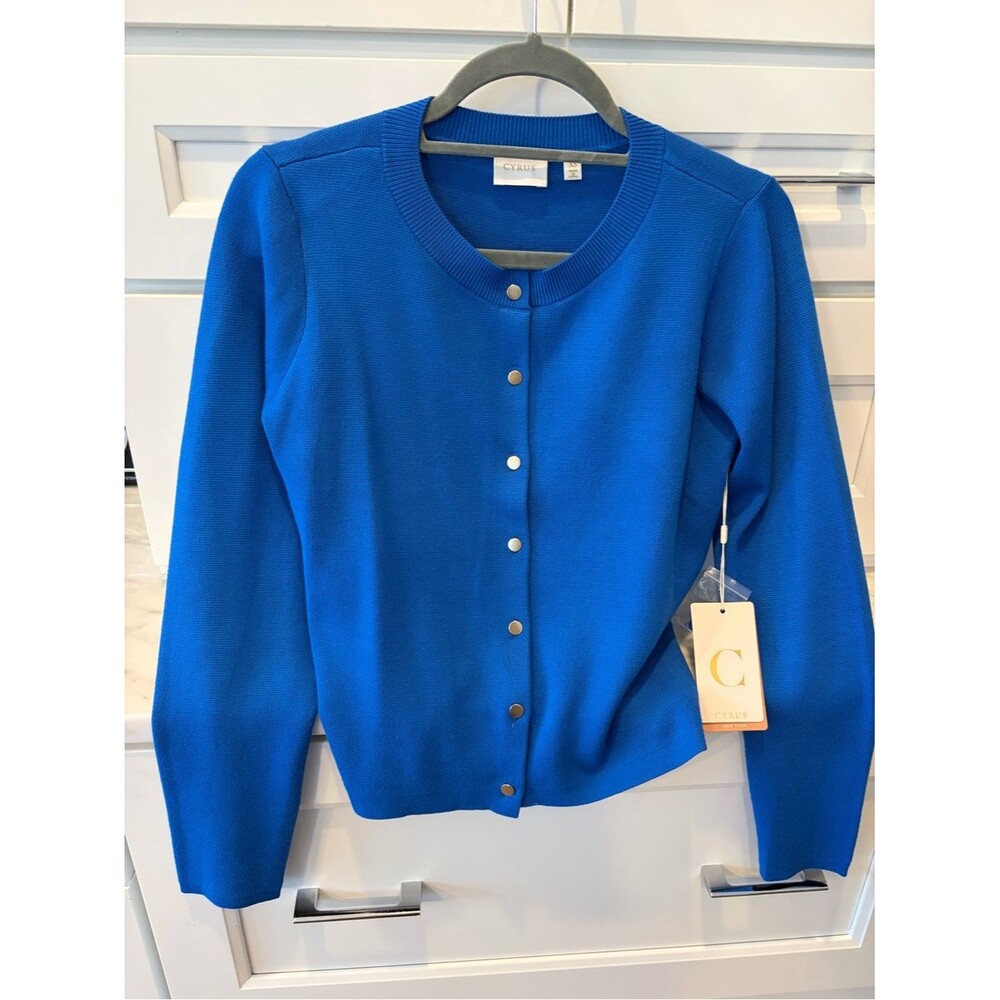 Cyrus Women's Cobalt Blue Button-Front Cardigan